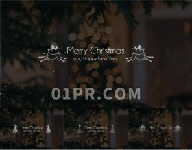 Pr圣诞节冬天字幕预设mogrt 9组新年落雪飞雪粒子 Pr字幕模板
